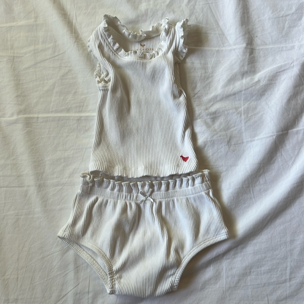 Pink Chicken tank and bloomers 12-18M